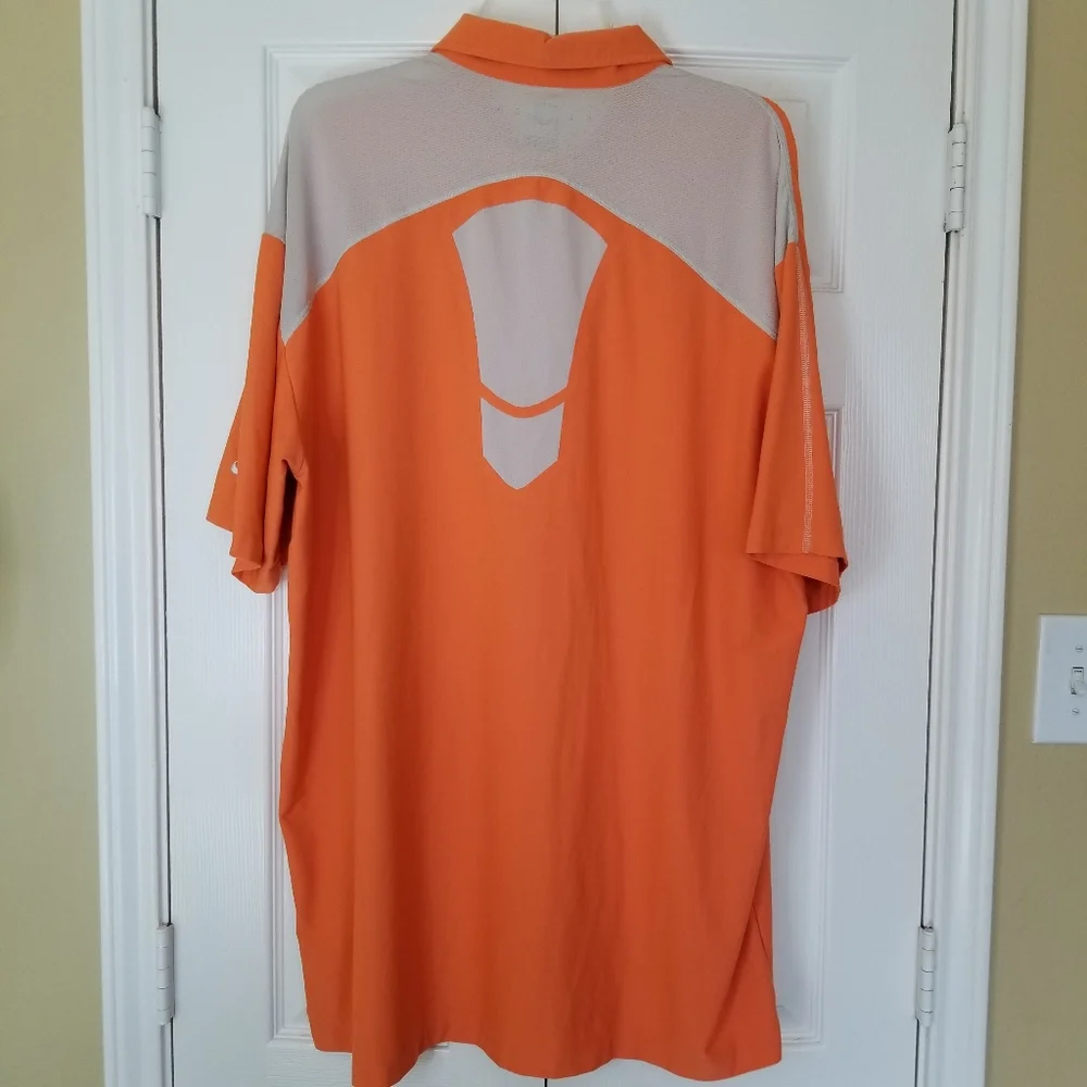 Nike‎ Golf Fit Dry Orange Polo Short Sleeve Shirt Size: XXL